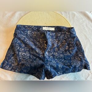 Blue Corduroy Screen Printed Abercrombie Shorts
